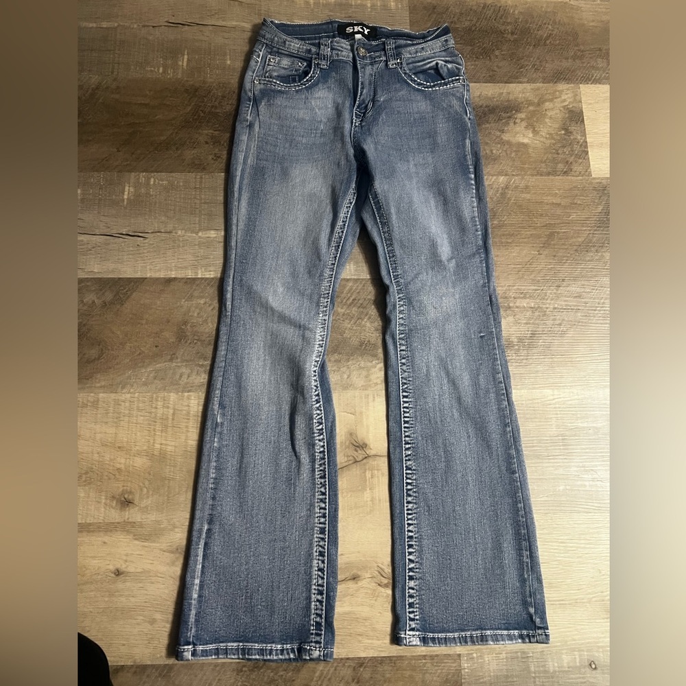 Sky Light Blue Flare Jeans